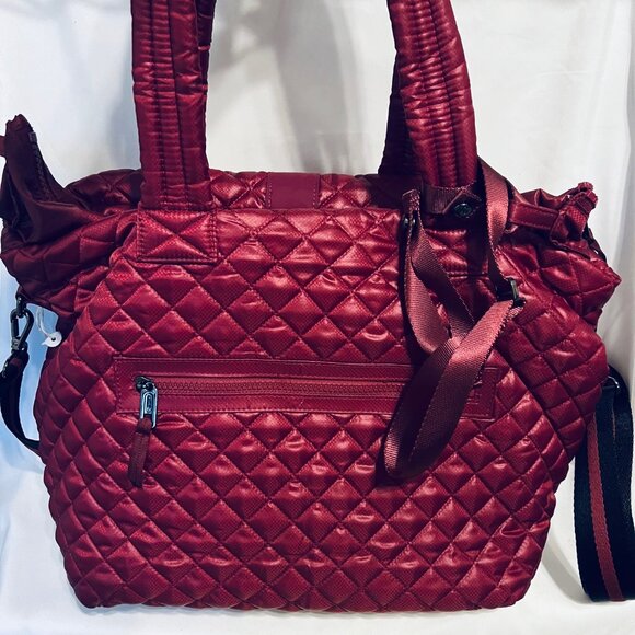 Oliver Thomas Quilted Kitchen Sink Tote/Matching Pouch-Dogs Signature-Maroon - Picture 3 of 16